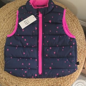 GAP Kids' Navy and Pink Heart Vest